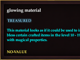 Glowing material