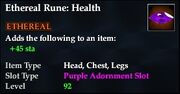 Ethereal Rune Health