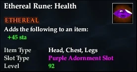 Ethereal Rune: Health | EverQuest 2 Wiki | Fandom