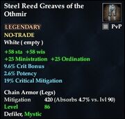 Steel Reed Greaves of the Othmir