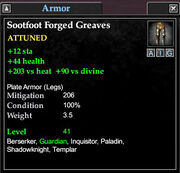 Sootfoot forged greaves