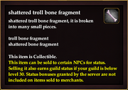 Shattered troll bone fragment