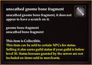 Unscathed gnome bone fragment