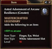 Astral Adornment of Arcane Resilience (Greater)