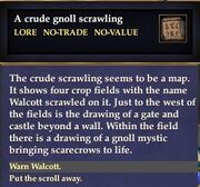 A crude gnoll scrawling