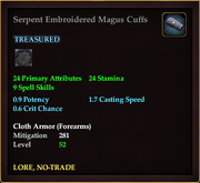 Serpent Embroidered Magus Cuffs