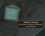 Threeko wanted poster