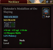 Defender's Medallion of Orc Slaying