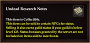 Undead Research Notes