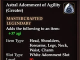 Astral Adornment of Agility (Greater) (Crafted)