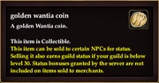 Golden wantia coin