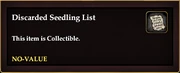 Discarded Seedling List