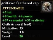 Griffawn feathered cap