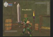 King Merdid wielding his blade