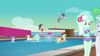 Pinkie Pie pops out of the pool EGSB