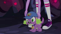 Twilight Sparkle sets Spike down on the ground EG4