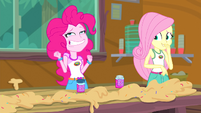 Fluttershy getting amused by Pinkie Pie's antics EG4b