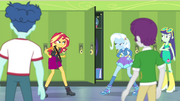 Sunset Shimmer and Trixie about to fight EGFF