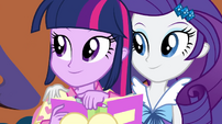 Twilight and Rarity hear the doorbell EG2