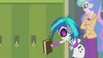 Principal Celestia threw off DJ Pon-3's groove.