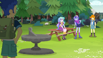 Celestia and Luna near Camp Everfree sundial EG4