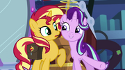 Starlight Glimmer suddenly standing next to Sunset EGS3