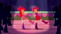 Apple Bloom and Scootaloo dancing together SS3