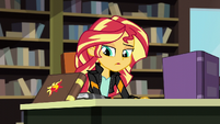 Sunset Shimmer looks at her journal EG3