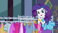 Rarity next to her summer fashions EGDS33