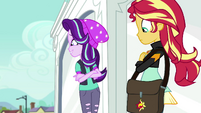 Sunset Shimmer looking down at her bag EGS3