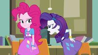 Rarity snaps at Pinkie Pie