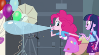 Pinkie Pie blowing up a balloon EG