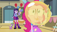 Pinkie Pie inflating yellow balloon EG