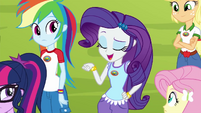 Rarity suggesting a fashion show EG4