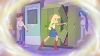 Applejack shoves locker door inside the locker EGDS5