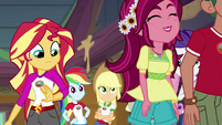 Sunset Shimmer looks where Gloriosa touched her EG4