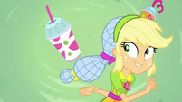 Applejack tosses a smoothie behind her back SS9