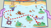 Twilight Sparkle's map of the beach waters EGDS18
