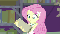Fluttershy holding paper towels in her arms EG4