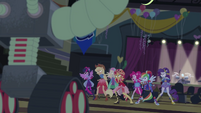 Equestria Girls face the rampaging robot EGDS50