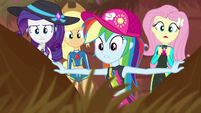 Fluttershy and friends look through tall grass EGDS14