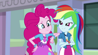 Pinkie Pie and Rainbow Dash looking amused EGS3
