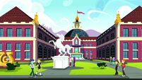 Students walking outside Canterlot High School SS10