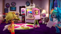 AJ, Fluttershy, and Rainbow having a pillow fight EGM4