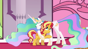 Sunset Shimmer hugging Princess Celestia EGFF
