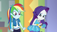 Rainbow Dash realizes what Rarity's doing EGDS2