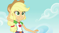 Applejack watches Rainbow speed down the track EGDS6