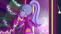 Sonata Dusk smiling in the neon garden EGDS48