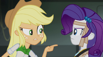 Applejack and Rarity arguing EG2