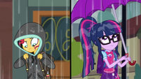 Sunset in a hoodie; Twilight holding an umbrella SS6